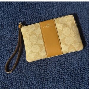 Coach Beige and Camel Wristlet